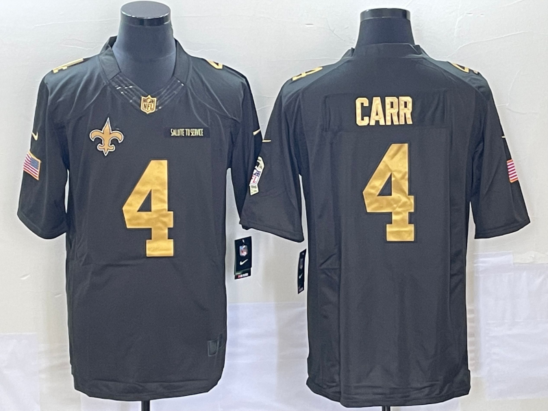 Men's New Orleans Saints #4 Derek Carr Black Jersey